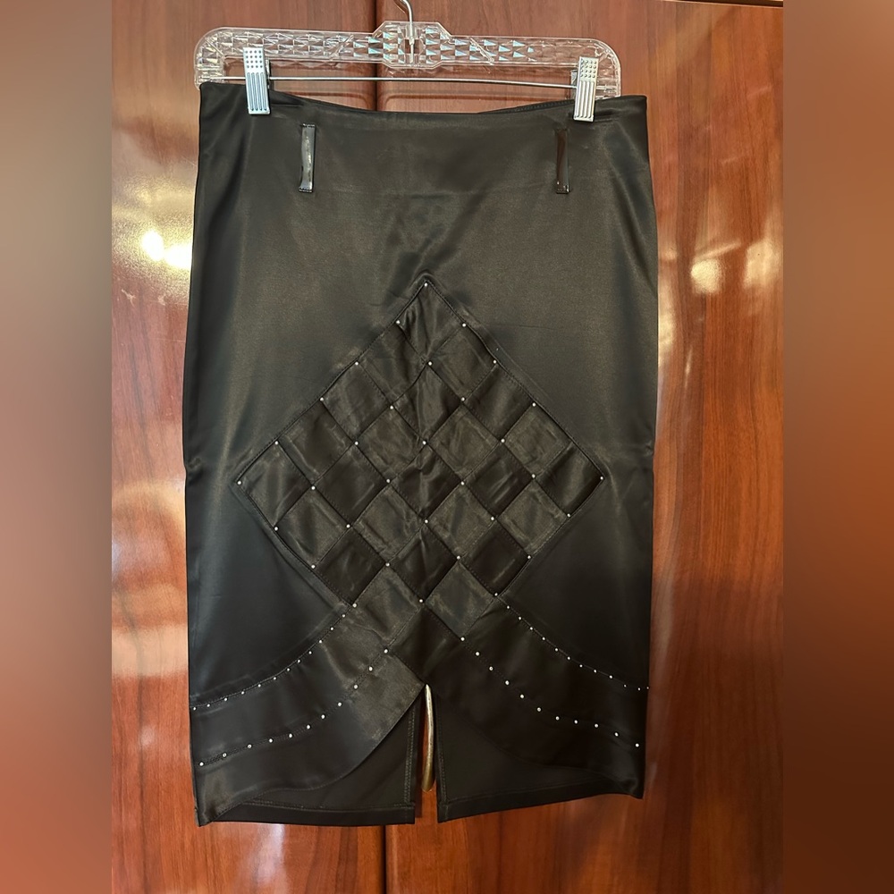 Elegant Black Skirt with Quilted Design